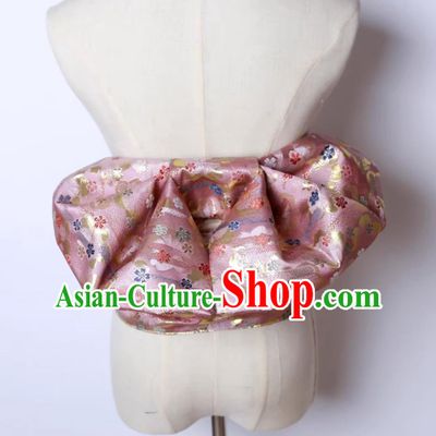 Pink Japanese Kimono Waistband Bathrobe Waistband Woven Brocade Belt Bowknot Waistband