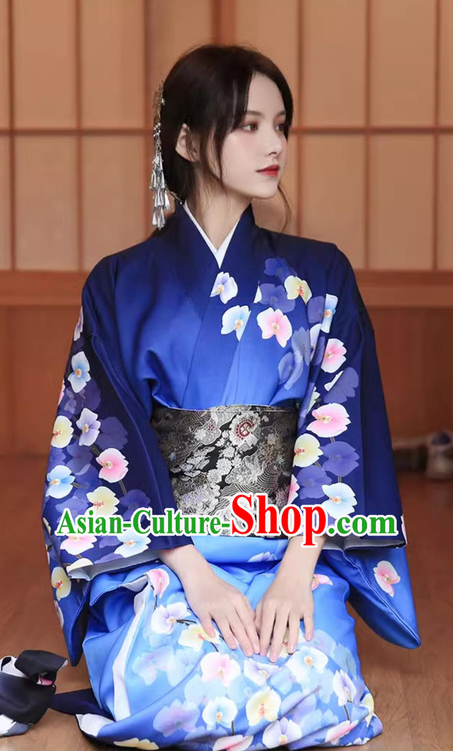 Japanese Improved Blue Printed Kimono Japanese Improved Blue Printed Kimono