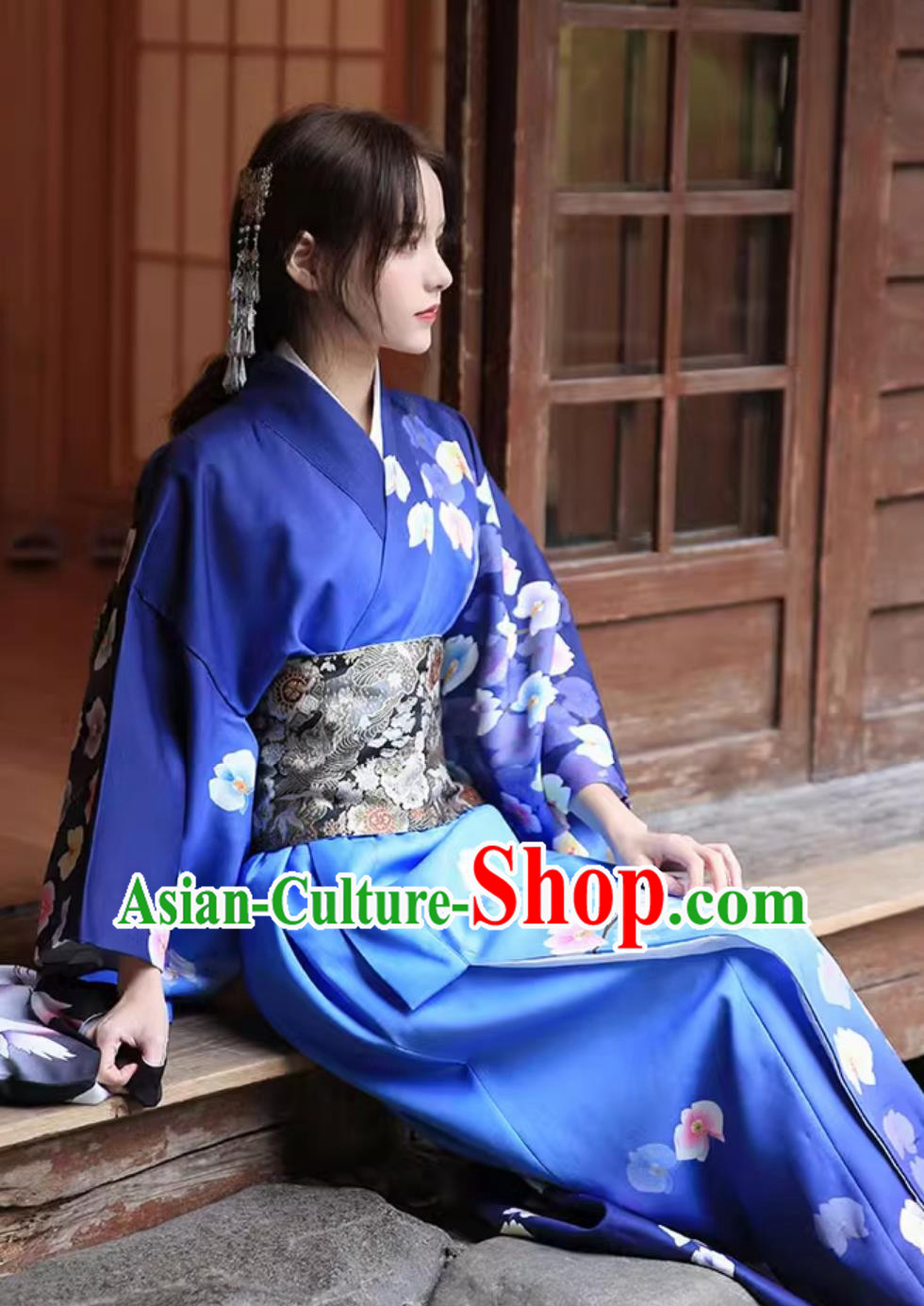 Japanese Improved Blue Printed Kimono Japanese Improved Blue Printed Kimono