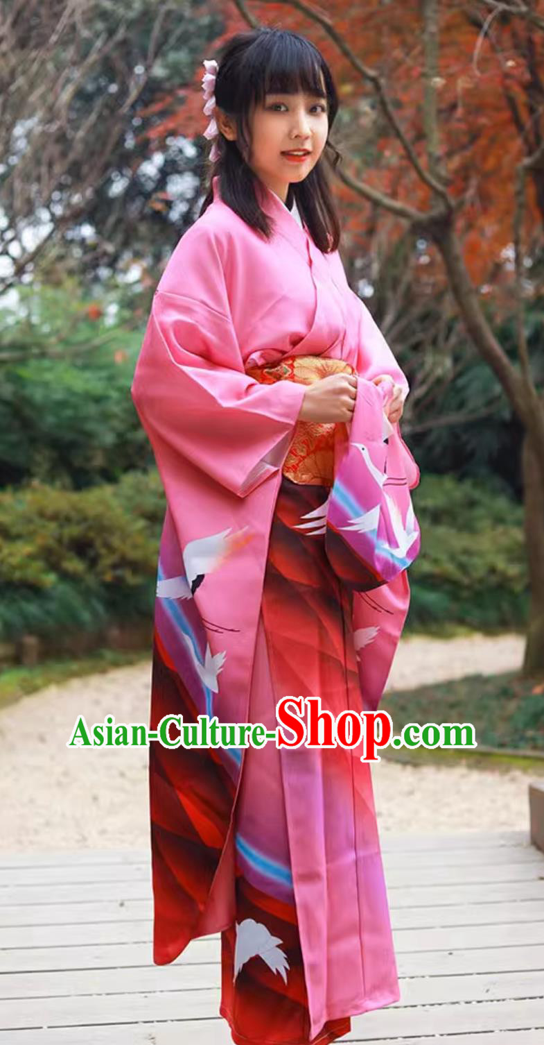 Japanese Kimono Women Traditional Japanese Furisode Kimono Set Japanese Kimono Women Traditional Japanese Furisode Kimono Set