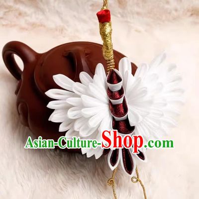 Handmade Headpiece Japanese Wedding Hair Jewelry Crane Hairpin Kimono Headwear