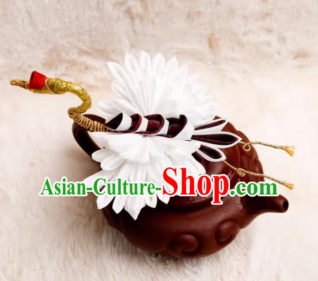 Handmade Headpiece Japanese Wedding Hair Jewelry Crane Hairpin Kimono Headwear Handmade Headpiece Japanese Wedding Hair Jewelry Crane Hairpin Kimono Headwear