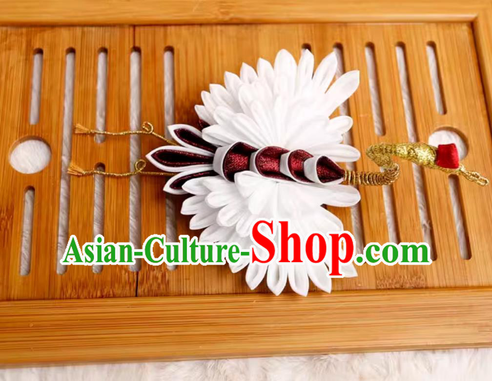 Handmade Headpiece Japanese Wedding Hair Jewelry Crane Hairpin Kimono Headwear Handmade Headpiece Japanese Wedding Hair Jewelry Crane Hairpin Kimono Headwear