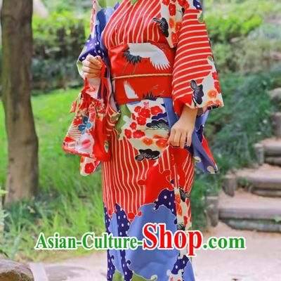 Japanese Kimono Women Formal Clothing Bathrobe