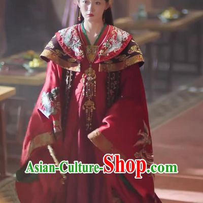 Chinese TV Series Jun Jiu Ling Chu Jiuling Wedding Dress Ancient Empress Costumes