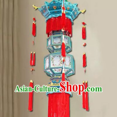 Palace Temple Chandelier Antique Carved Enamel Painted Chinese Solid Wood Palace Lantern Garden Promenade Palace Lantern