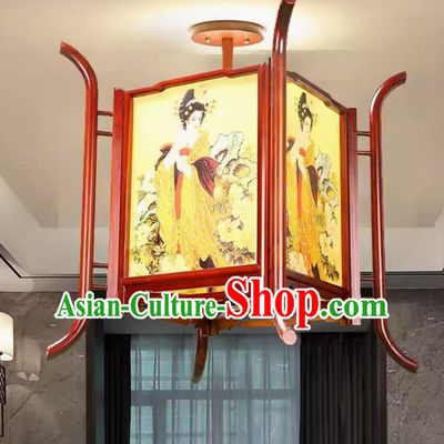 60cm Chinese Antique Palace Lantern Solid Wood Lantern