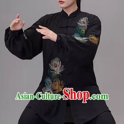 Hot Diamond Phoenix Tail Competition Uniform For Performance And Practice Chinese Style Baduanjin Martial Arts Uniform