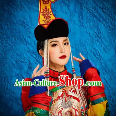 Mongolian Millinery Ethnic Minority Exotic Bridal Headwear Wedding Stage Performance