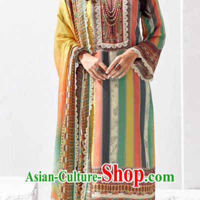 Indian Panchabi Color Three Piece Tailor Made Exotic Women Clothing
