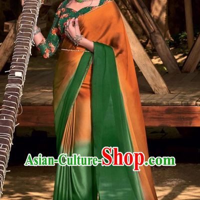 Chiffon Indian Saree With Elegant National Wrap Skirt Sari