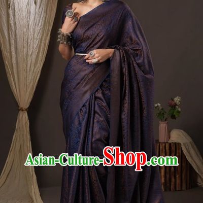 Indian Saree Silk Jacquard National Wrap Skirt Sari