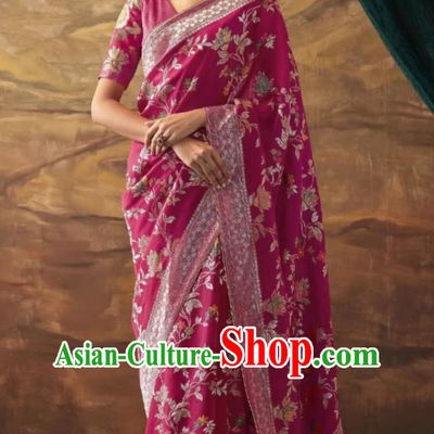 Meganta Indian Saree National Women Wrap Skirt Sari Dress High End Silk Jacquard Clothing