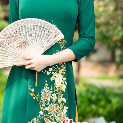 Peacock Embroidery Noble Green Vietnamese Ao Daijing Ethnic Costume Ethnic Stage Classical Cheongsam