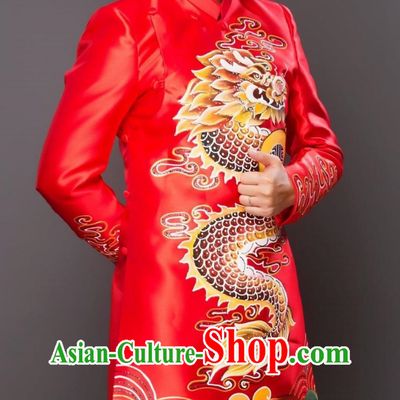 Vietnamese Men Tops Catwalk Costumes Groom Costumes Stage Costumes