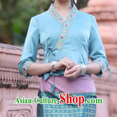 Dai Traditional Clothing Female Blue Suit
