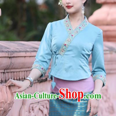 Dai Traditional Clothing Female Blue Suit