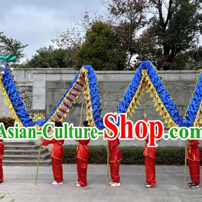 Handmade Dragon Head Chinese Celebration Parade Blue Dance Dragon New Year Dancing Dragon Costume Complete Set