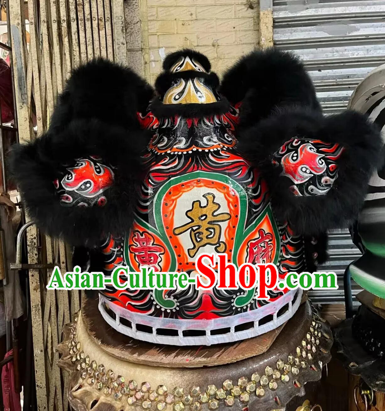 Chinese Professional Dancing Lion Top Black Wool Fut San Lion Handmade Dance Lion Costume Complete Set Chinese Professional Dancing Lion Top Black Wool Fut San Lion Handmade Dance Lion Costume Complete Set
