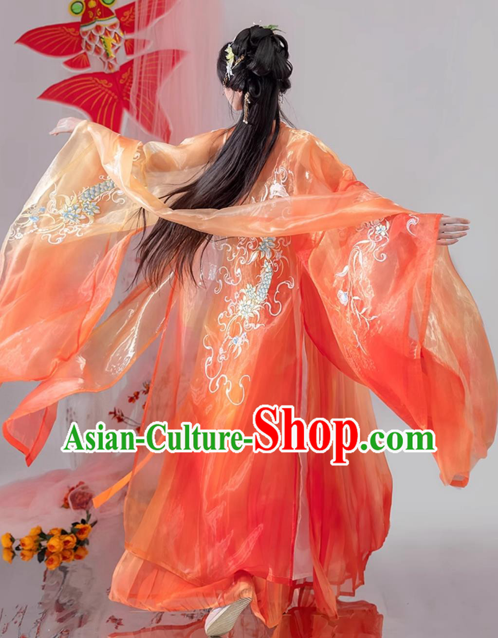 Chinese Woman Orange Dress Ancient Princess Costumes Traditional Hanfu Clothing Chinese Woman Orange Dress Ancient Princess Costumes Traditional Hanfu Clothing