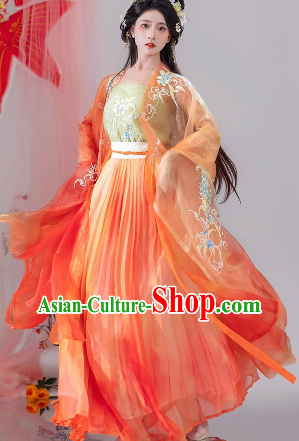 Chinese Woman Orange Dress Ancient Princess Costumes Traditional Hanfu Clothing Chinese Woman Orange Dress Ancient Princess Costumes Traditional Hanfu Clothing
