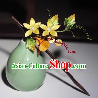 Chinese Ancient Hair Jewelry Intangible Cultural Heritage Silk Velvet Flower Hair Stick Handmade Hairpin Hanfu Qipao Headwear