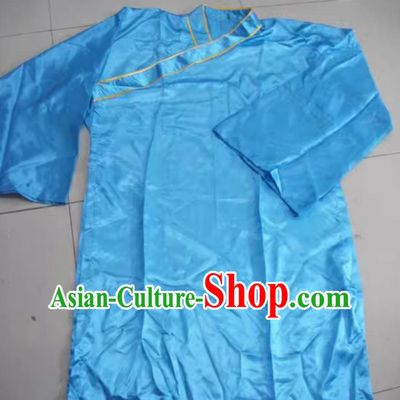 World Lion Dance Competition Monk Frock Costume Happy Celebration Laughing Monk Blue Robe