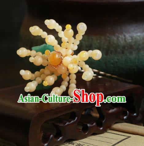 Handmade Qipao Beads Hairpin China Hanfu Hair Jewelry Ancient Song Dynasty Young Lady Headpiece Handmade Qipao Beads Hairpin China Hanfu Hair Jewelry Ancient Song Dynasty Young Lady Headpiece