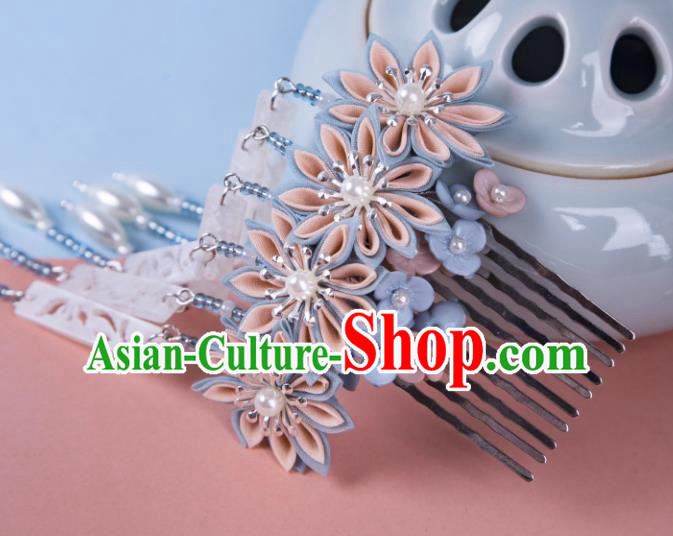 China Hanfu Hair Jewelry Ancient Ming Dynasty Princess Tassel Headpiece Handmade Flower Hairpin China Hanfu Hair Jewelry Ancient Ming Dynasty Princess Tassel Headpiece Handmade Flower Hairpin
