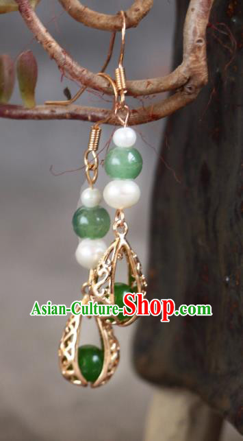 China Ancient Ming Dynasty Princess Ear Jewelries Handmade Jade Earrings Qipao Accessories China Ancient Ming Dynasty Princess Ear Jewelries Handmade Jade Earrings Qipao Accessories