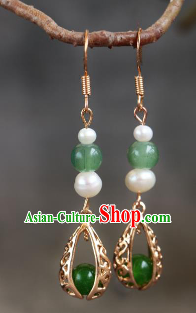 China Ancient Ming Dynasty Princess Ear Jewelries Handmade Jade Earrings Qipao Accessories China Ancient Ming Dynasty Princess Ear Jewelries Handmade Jade Earrings Qipao Accessories