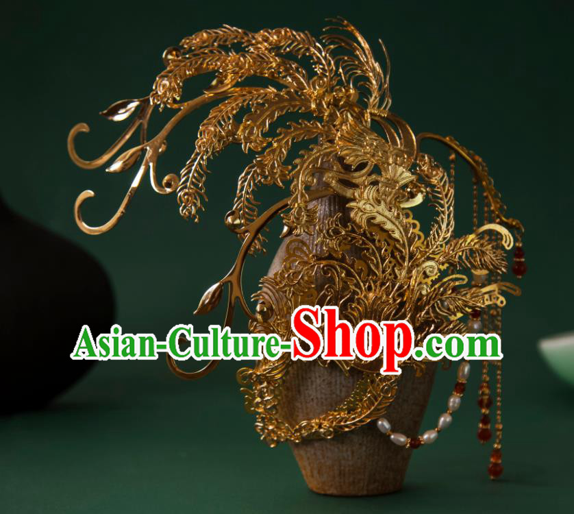 China Tang Dynasty Headpieces Ancient Empress Hair Jewelries Handmade Wedding Accessories Set