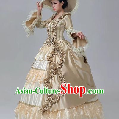 Drama Princess Champagne Dress European Court Dress British Medieval Retro Garment Aristocratic Stage Costume