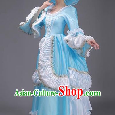 European Court Garment French Medieval Rococo Retro Style Princess Costume Drama Ladies Long Dress