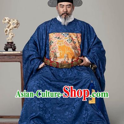 Ancient Chinese Sixth Rank military Official Costume Traditional Hanfu Ming Dynasty Military Officer Robe