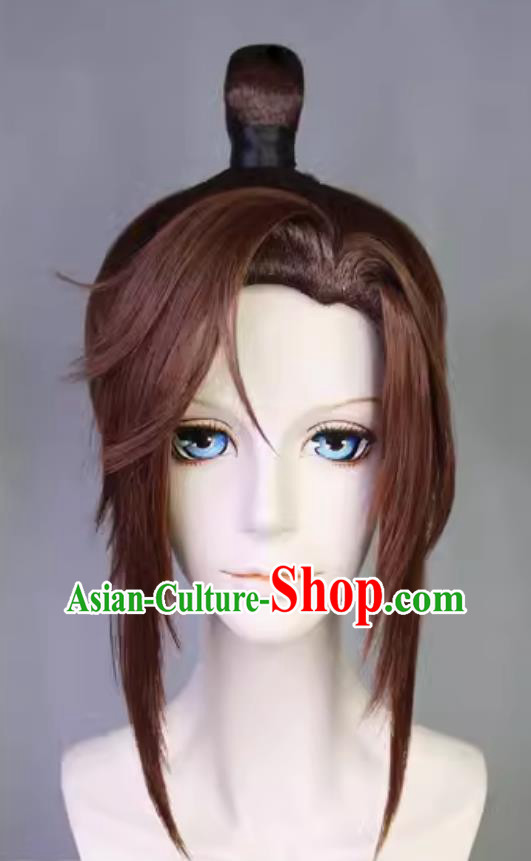 Cosplay Prince Guangling Wig Ancient China Young Hero Headwear Code Name Yuan Customize Hairpiece Cosplay Prince Guangling Wig Ancient China Young Hero Headwear Code Name Yuan Customize Hairpiece