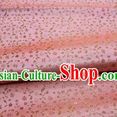China Qipao Fabric Traditional Hanfu Fabric Classical Floret Pattern Pink Material