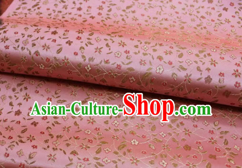 China Qipao Fabric Traditional Hanfu Fabric Classical Floret Pattern Pink Material China Qipao Fabric Traditional Hanfu Fabric Classical Floret Pattern Pink Material