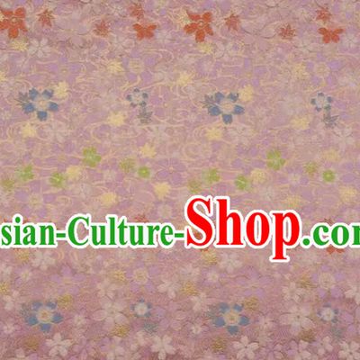 Classical Cherry Blossom Pattern Lilac Brocade Qipao Fabric Traditional Kimono Fabric