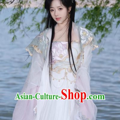 China Flower Fairy Clothing Ancient Chinese Costume Traditional Tang Dynasty Princess Hanfu