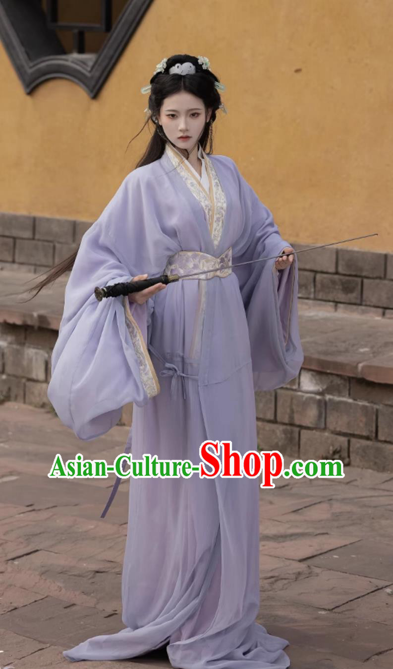 Ancient Chinese Princess Costumes Traditional Purple Warring States Robe China Woman Hanfu Clothing Ancient Chinese Princess Costumes Traditional Purple Warring States Robe China Woman Hanfu Clothing