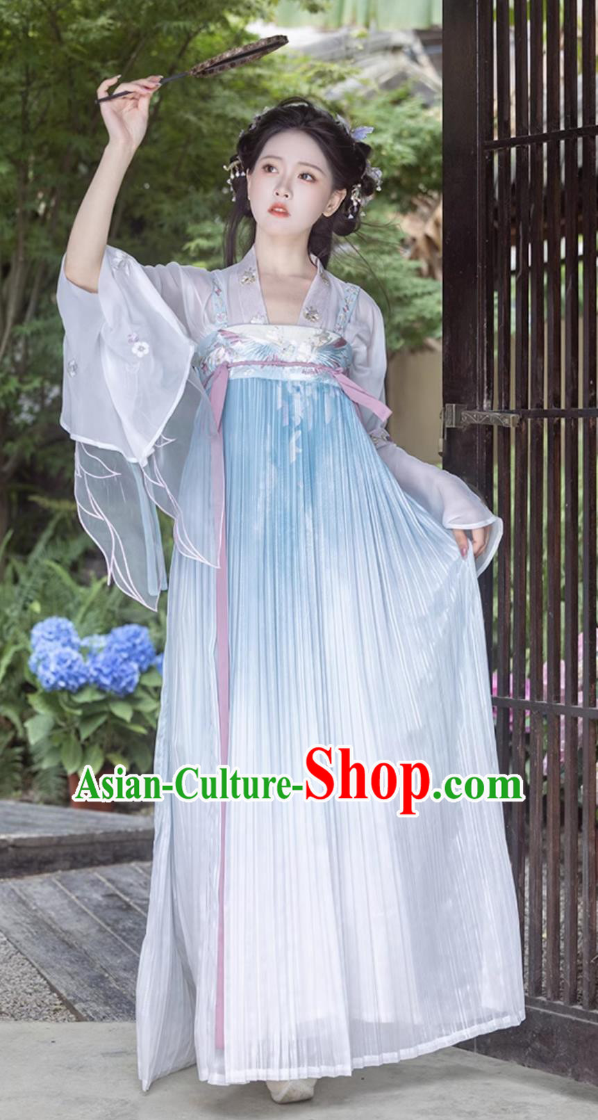 Traditional Tang Dynasty Princess Blue Hanfu Dress Ancient Chinese Clothing Traditional Tang Dynasty Princess Blue Hanfu Dress Ancient Chinese Clothing