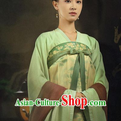 Chinese TV Series The Promise of Chang An Lin Zhen Er Green Dress Ancient China Hanfu Traditional Noble Lady Clothing