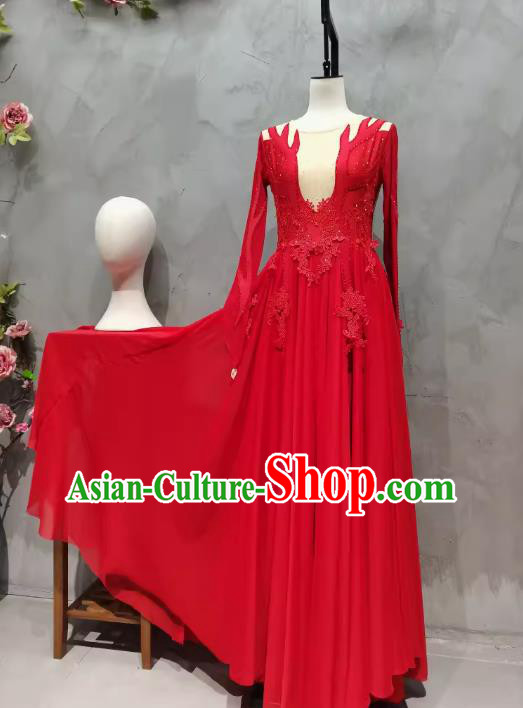Flowering All The Way Modern Dance Costume Women Group Dance Red Dress Flowering All The Way Modern Dance Costume Women Group Dance Red Dress
