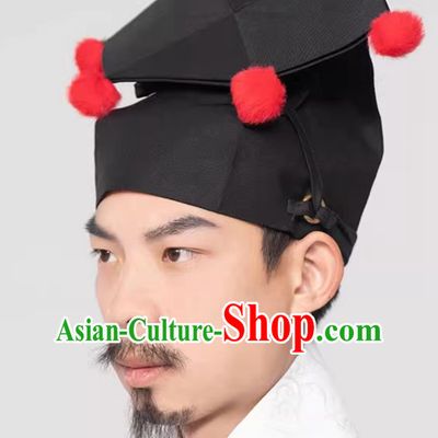 Chinese Ming Dynasty Male Headdress Ancient Scholar Hat Traditional Hanfu Headwear