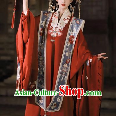 Ancient China Wedding Costumes Chinese Ming Dynasty Empress Clothing Traditional Hanfu Bride Xua Pei Jade Robe