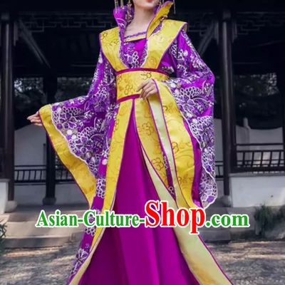 Purple Tang Dynasty Wide Sleeve Large Size Dress Empress Costumes Ancient Chinese Clothing Traditional Hanfu Online Shop