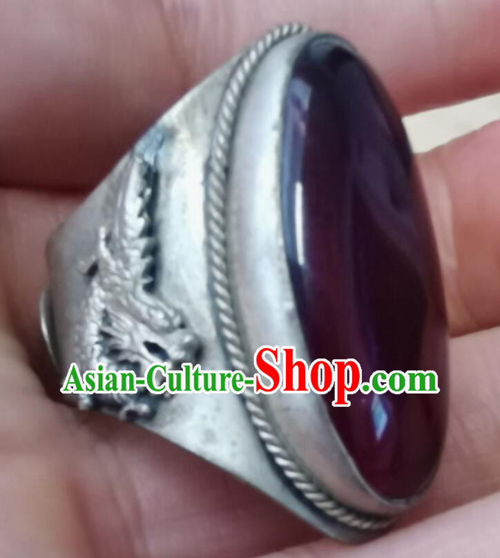 Chinese Qing Dynasty Gem Ring Ancient China Jewelry Silver Finger Ring Chinese Qing Dynasty Gem Ring Ancient China Jewelry Silver Finger Ring