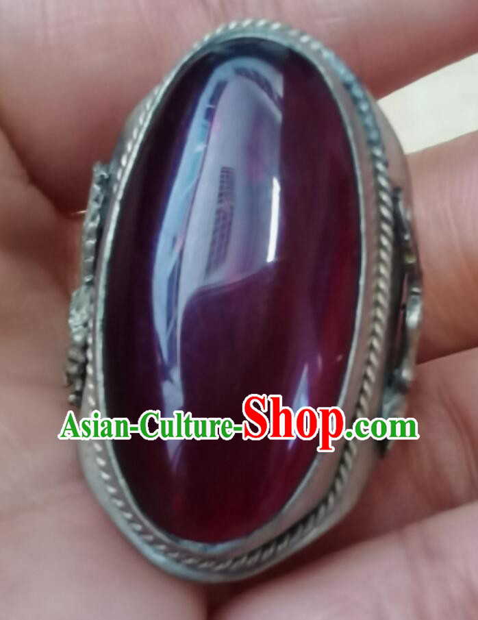 Chinese Qing Dynasty Gem Ring Ancient China Jewelry Silver Finger Ring Chinese Qing Dynasty Gem Ring Ancient China Jewelry Silver Finger Ring