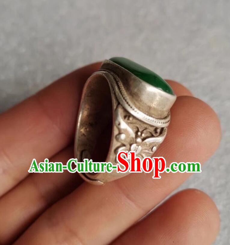Chinese Qing Dynasty Chrysoprase Ring Ancient China Jewelry Argentan Finger Ring Chinese Qing Dynasty Chrysoprase Ring Ancient China Jewelry Argentan Finger Ring